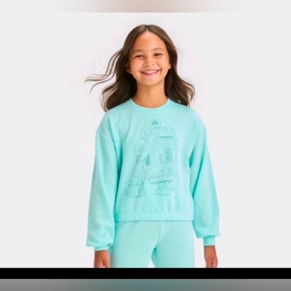 Disney Star Wars Youth Sweatshirt R2-D2 Graphic Green